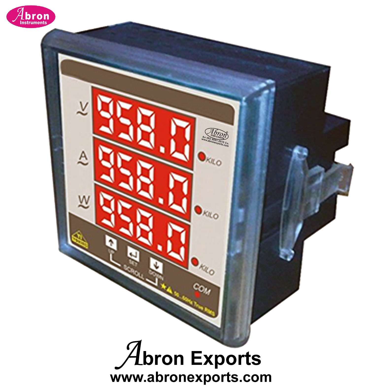 Watt meter Digital Energy Meter Three Phase L1 L2 L3 Lines CT, Volt, Current, Pf Power Factor 96mm Panel Mounting Abron AE-1433WD3